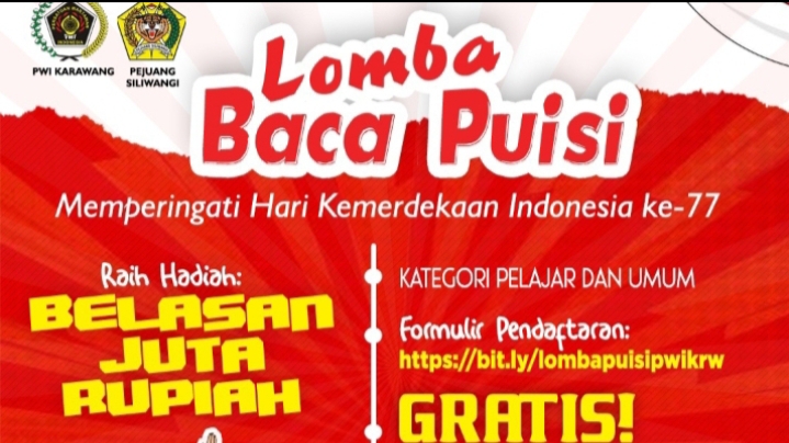 Sambut HUT ke-77 RI, PWI Karawang dan Pejuang Siliwangi Gelar Lomba Puisi