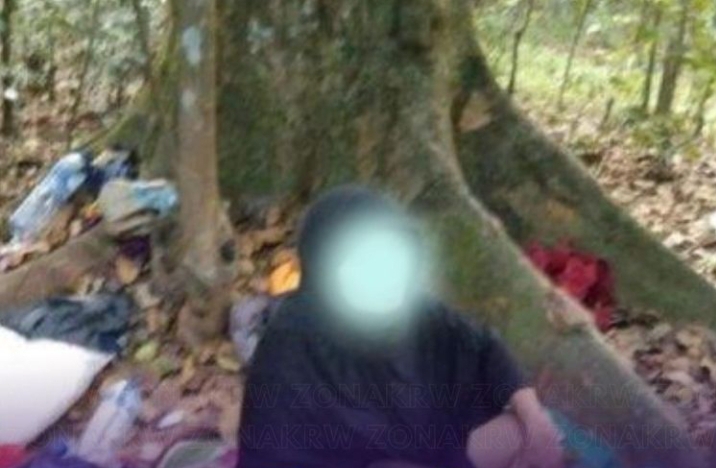 Diduga Karena Penyakit, Seorang Wanita Asal Garut di Telantarkan  Suaminya Seorang Diri Dalam Hutan Cikampek