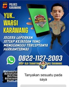 Aplikasi Lapor Pak Kapolres, respon positif dari masyarakat Karawang. (Lintasbatas.news)