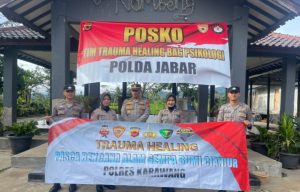 Polres Karawang mengirimkan bantuan Tim Konselor Trauma Healing. (Lintasbatas.news)