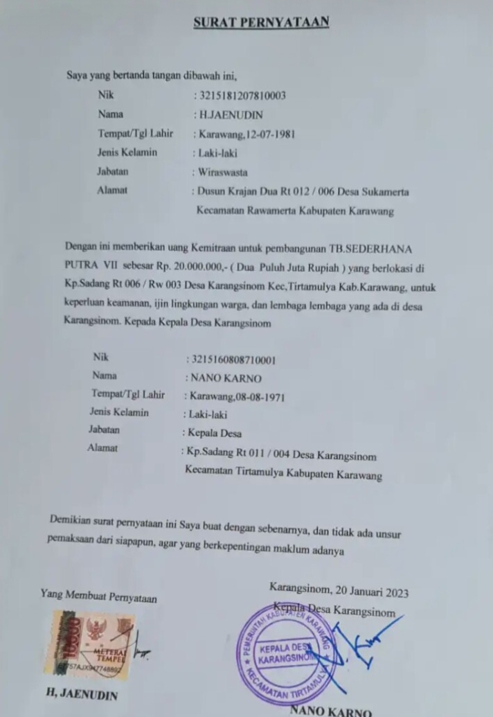 Minta Duit Koordinasi Ke Perusahaan, Saat di Konfirmasi Kades Karangsinom Kirim Vidio Kasus Pemerasan Oknum Wartawan